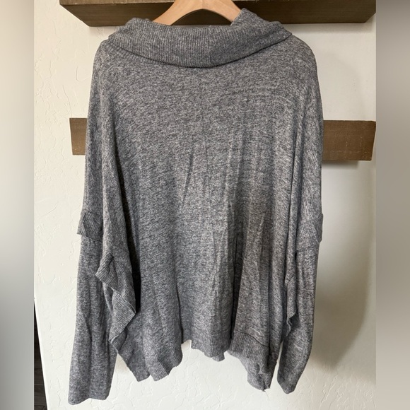 Postmark Anthropologie|Heather gray slouchy mock turtleneck,cowl neck sweater•L - Picture 5 of 11